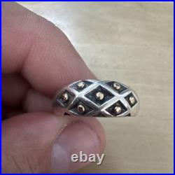 James Avery Sterling Silver 14k Yellow Gold Spanish Lattice Ring Retired Sz 6.75