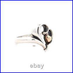 James Avery Sterling Silver & 14k Yellow Gold Vintage Heart Ring Sz 8