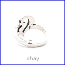 James Avery Sterling Silver & 14k Yellow Gold Vintage Heart Ring Sz 8