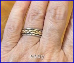 James Avery Sterling Silver & 14kt Braided Band Ring 6.30 Grams Size 7