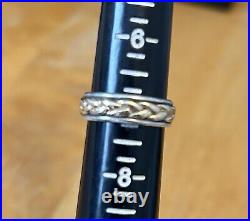 James Avery Sterling Silver & 14kt Braided Band Ring 6.30 Grams Size 7