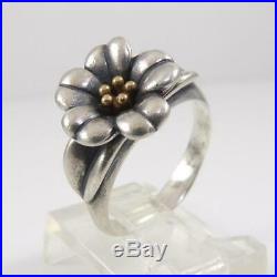 James Avery Sterling Silver 18K Gold Ring 3D Flower Size 6 LFJ3