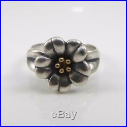 James Avery Sterling Silver 18K Gold Ring 3D Flower Size 6 LFJ3