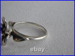 James Avery Sterling Silver 18k Gold April Flower Ring Sz 7.5