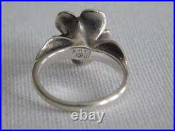 James Avery Sterling Silver 18k Gold April Flower Ring Sz 7.5