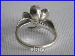 James Avery Sterling Silver 18k Gold April Flower Ring Sz 7.5