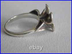 James Avery Sterling Silver 18k Gold April Flower Ring Sz 7.5