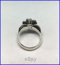 James Avery Sterling Silver/18k Yellow Gold April Flower Ring Size 5