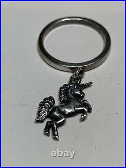 James Avery Sterling Silver 3-D Unicorn Dangle Ring Retired