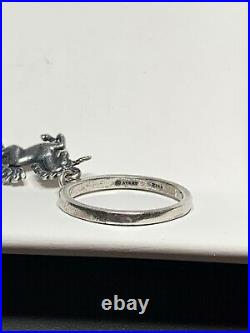 James Avery Sterling Silver 3-D Unicorn Dangle Ring Retired