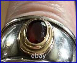 James Avery Sterling Silver 925 18K Red Garnet Christina Ring Sz 6.5 As Is