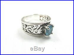 James Avery Sterling Silver 925 Adoree Ring with Blue Topaz Size 9 JA06