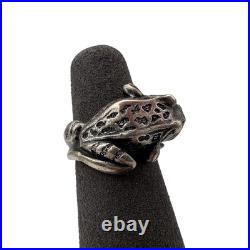 James Avery Sterling Silver 925 Frog Ring Size 4 Band Animal Boho Statement