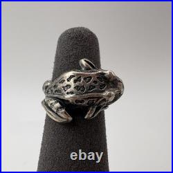 James Avery Sterling Silver 925 Frog Ring Size 4 Band Animal Boho Statement