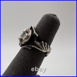 James Avery Sterling Silver 925 Frog Ring Size 4 Band Animal Boho Statement