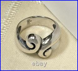 James Avery Sterling Silver 925 Large Puffy Scroll Band Ring Size 6 Box Bag 6.2g