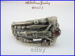 James Avery Sterling Silver 925 Martin Luther Cross Ring withGarnet Size 10.75