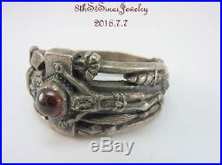 James Avery Sterling Silver 925 Martin Luther Cross Ring withGarnet Size 10.75