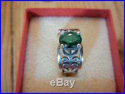 James Avery Sterling Silver ADOREE RING with EMERALD Size 7-8 SAVE $200.00