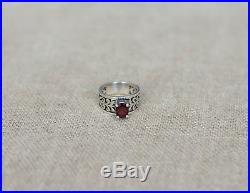 James Avery Sterling Silver Adoree Garnet Ring size 6