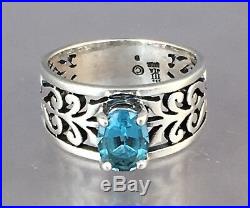 James Avery Sterling Silver Adoree Ring With Blue Topaz