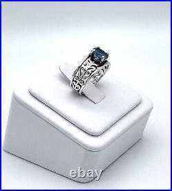 James Avery Sterling Silver Adoree Ring with Blue Topaz Size 8 1/2