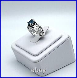 James Avery Sterling Silver Adoree Ring with Blue Topaz Size 8 1/2