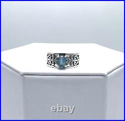 James Avery Sterling Silver Adoree Ring with Blue Topaz Size 8 1/2