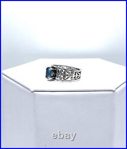 James Avery Sterling Silver Adoree Ring with Blue Topaz Size 8 1/2