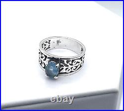 James Avery Sterling Silver Adoree Ring with Blue Topaz Size 8 1/2