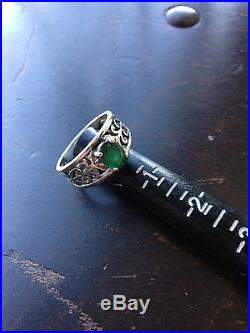 James Avery Sterling Silver Adoree Ring with Lab-Created Emerald Size 9