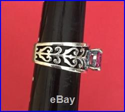 James Avery Sterling Silver Adoree Ring with Lab-Created Pink Sapphire Size 7.5