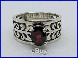 James Avery Sterling Silver Adoree Ring with Oval Red Garnet Size 7 FREE SHIPPING