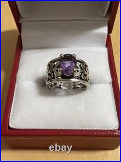 James Avery Sterling Silver Amethyst Adoree Gemstone Ring Size 3