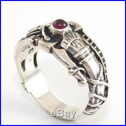 James Avery Sterling Silver Amethyst Martin Luther Crucifix Ring Size 7.25 BR