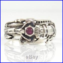 James Avery Sterling Silver Amethyst Martin Luther Crucifix Ring Size 7.5 BR