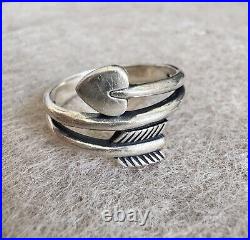 James Avery Sterling Silver Arrow Heart Ring Size 10.5 Signed Jewelry Fun Love