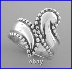 James Avery Sterling Silver Beaded Bypass Ring Size 7.5