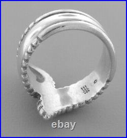 James Avery Sterling Silver Beaded Bypass Ring Size 7.5