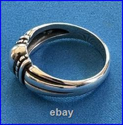 James Avery Sterling Silver Beaded Thatch Ring Retired Size 11