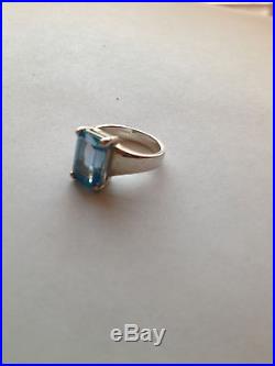 James Avery Sterling Silver Bella Cocktail Ring with Blue topaz