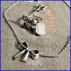 James Avery Sterling Silver Bow Set Includes Earrings, Necklace and Ring