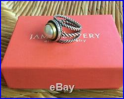 James Avery Sterling Silver & Bronze Cultured Pearl Marjan Ring Sz 7.5