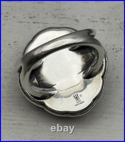 James Avery Sterling Silver & Bronze Heirloom Qua Trefoil Blue Triplet Ring 7