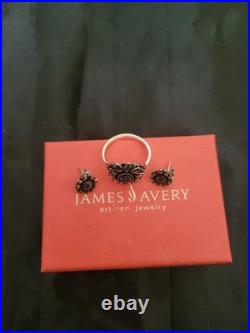 James Avery Sterling Silver/Bronze Wild Sunflower Ring And Ear Posts, R Size 10 James Avery Sterling Silver/Bronze Wild Sunflower Ring And Ear Posts, R Size 10