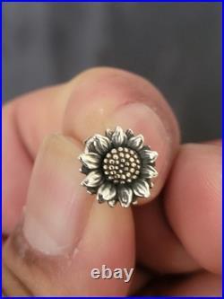 James Avery Sterling Silver/Bronze Wild Sunflower Ring And Ear Posts, R Size 10 James Avery Sterling Silver/Bronze Wild Sunflower Ring And Ear Posts, R Size 10