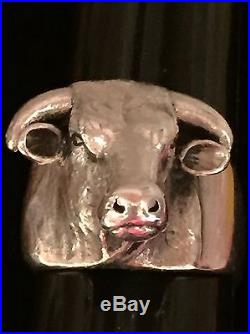 James Avery Sterling Silver Bull Ring-Size 8 Taurus Ranch CattleRetired