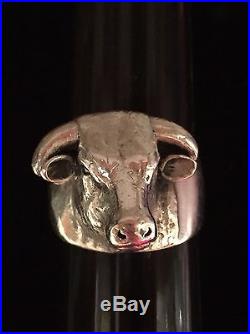 James Avery Sterling Silver Bull Ring-Size 8 Taurus Ranch CattleRetired