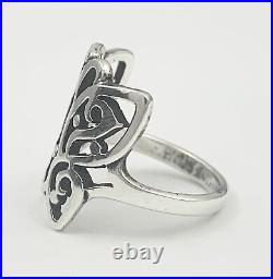 James Avery Sterling Silver Chased Butterfly Ring Retired Size 5.5