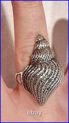 James Avery Sterling Silver Conch Shell Seashell Ring Retired Rare Vintage Sz 8